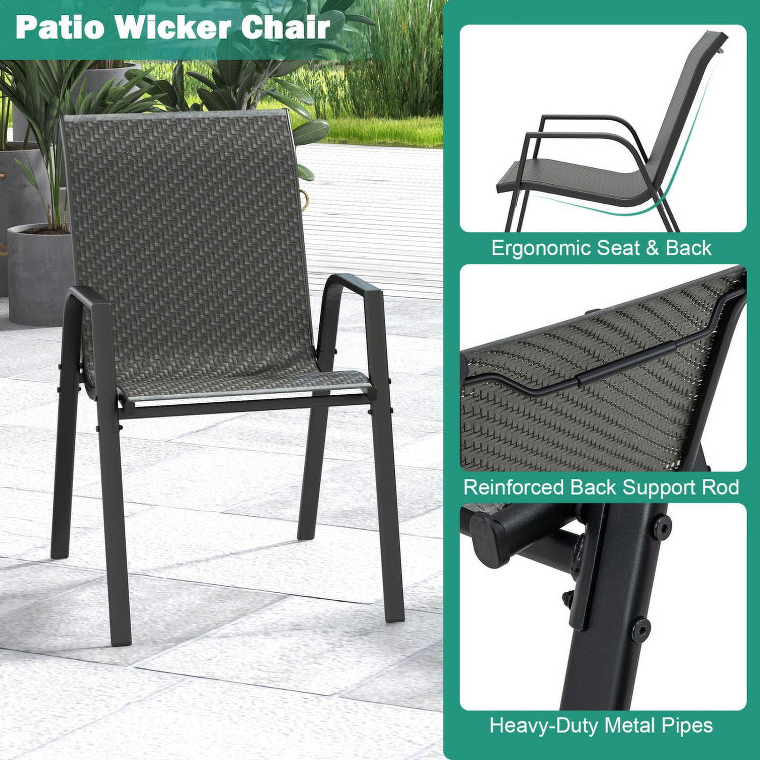Aimee Lii 4 Piece Patio Rattan Dining Chairs with Wicker Woven Seat and Back for Backyard Front Porch, Outdoor Patio Set, Brown Aimee Lii 4 Piece Patio Rattan Dining Chairs with Wicker Woven Seat and Back for Backyard Front Porch, Outdoor Patio Set, Brown
