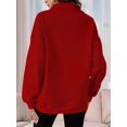 thumbnail image 6 of Women' Sweatshirts Half Zip Quarter Zipper Long Sleeve Hoodies Fall Fashion Outfits Clothes Red M, 6 of 8