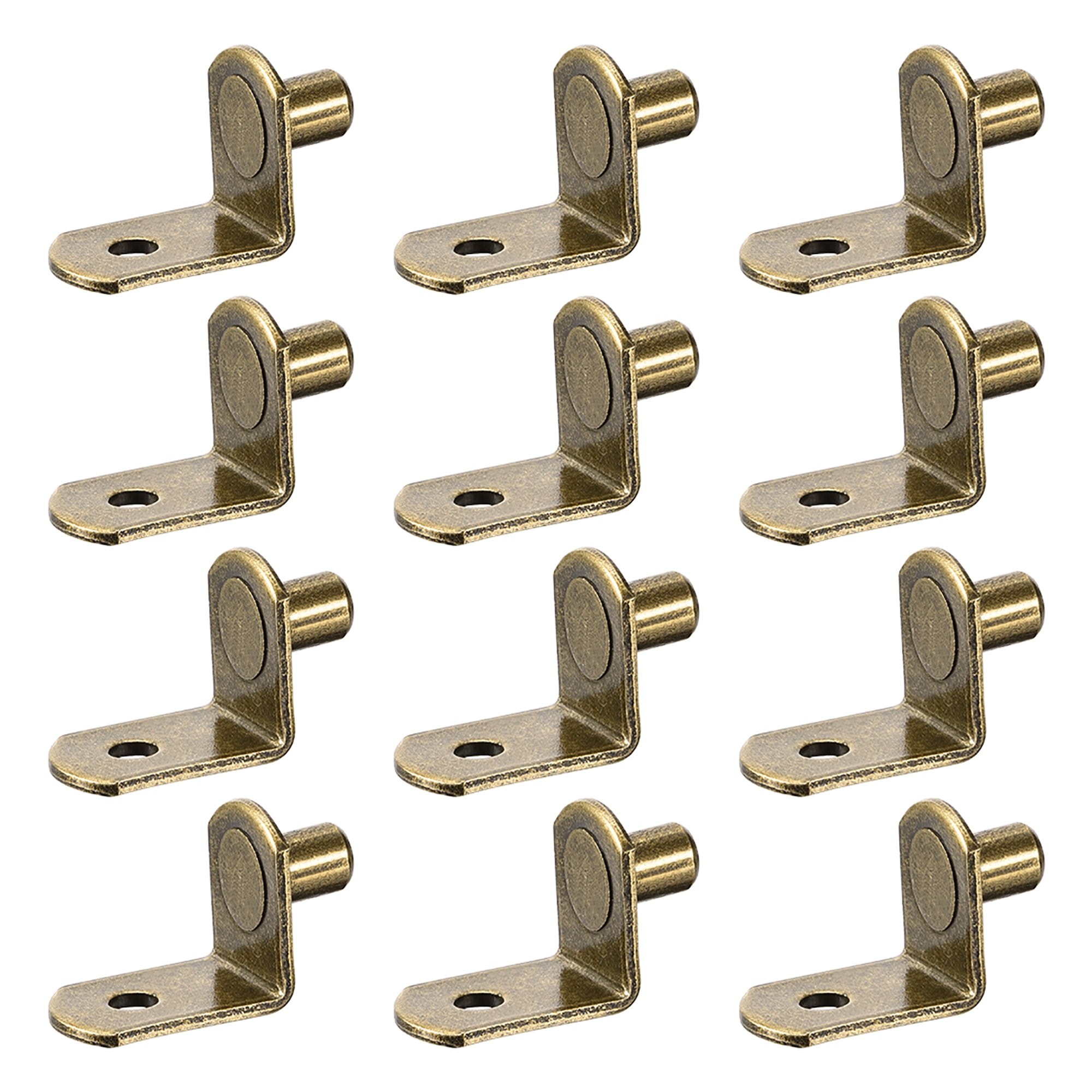 Shelf Support Peg,6mm L Support,Cabinet Shelf,Bracket Peg w Hole,for Kitchen Furniture Book Shelve Supplies,Bronze,20pcs