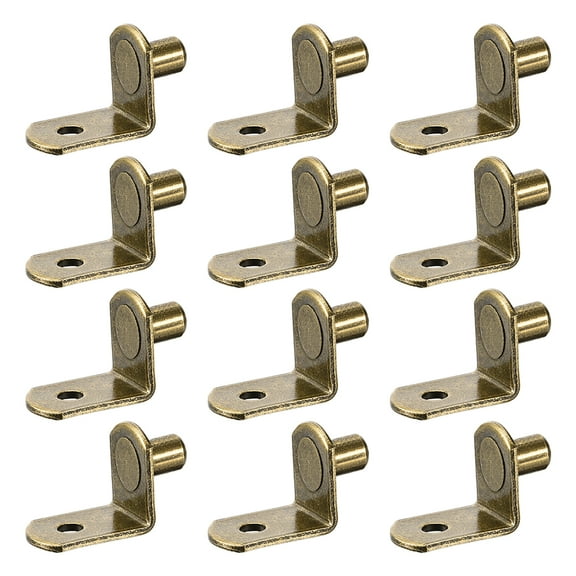 Uxcell 0.24" L Shaped Shelf Support Peg Support Bracket W Hole Bronze 20Pcs