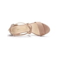 thumbnail image 4 of BLISSFUL STEP Women's Open Toe Cross Strap Mid Block Heel Sandals Nude 7, 4 of 7