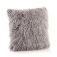 thumbnail image 2 of SARO 706.IE1220B 12 x 20 in. Rectangle Mongolian Faux Fur Throw Pillow - Ice Blue, 2 of 5