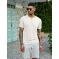 thumbnail image 2 of COOFANDY Men's Short Sleeve Henley Shirts Basic Tee Summer Solid Button T Shirts Lightweight Shirts, 2 of 9