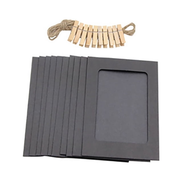 EGNMCR 10Pcs 6Inch Paper Photo Flim DIY Wall Picture Hanging Frame Album+Rope+Clips Set Frame