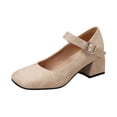 thumbnail image 1 of 2025 Escarpins à Talon Bas pour Femmes, Couleur Unie, Boucle, Bout Rond, Taille 12, Talons Épais, Escarpins à Talon Haut Simples pour Femmes, Chaussures à Talon Bas, 1 of 8