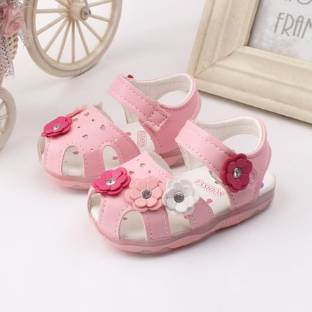 

YOHOME Toddler Infant Kids Baby Girls Flowers LED Luminous Shoes Sneakers