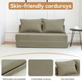 thumbnail image 5 of Folding Sofa Bed, Convertible Sleeper Chair with Pillow, Twin Memory Foam Fold Out Couch with Backrest for Living Room, Green, 5 of 7