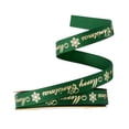thumbnail image 1 of Cinta de poliéster de 10 yardas de 10 mm de ancho, cintas de de nieve de feliz Navidad para decoración navideña, envoltura de regalos, decoración Verde Macarena Cinta de navidad, 1 of 8