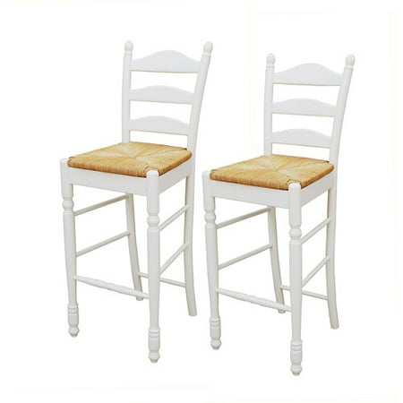 Ladder Back Rush Seat Bar Stools 30