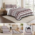 thumbnail image 6 of Quilts King Size Bedding Set, Red Vintage Boho Lightweight Quilted Comforter, Farmhouse Ethnic Tribe Classic Soft Reversible Bedspread Coverlet with Pillow Covers for All Season, 96" x 106", 6 of 9