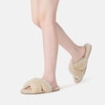 thumbnail image 2 of EVER AU Women Dove Crossover Slides - Cream, 2 of 11