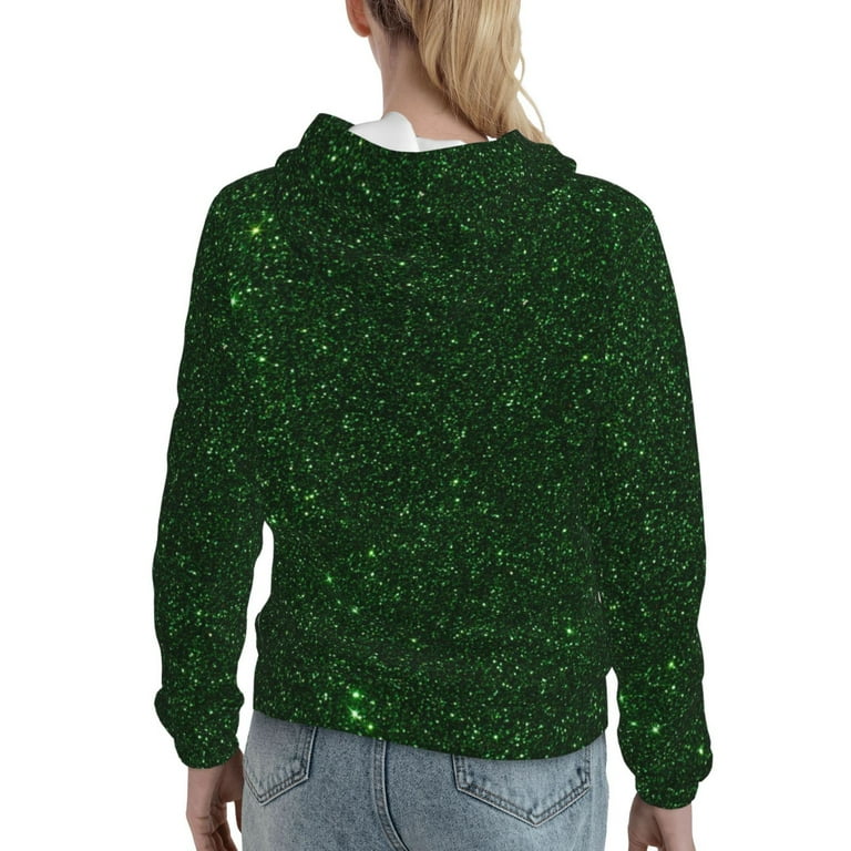 Hoodies for Women Emerald Green Sparkling Comfrt Colour