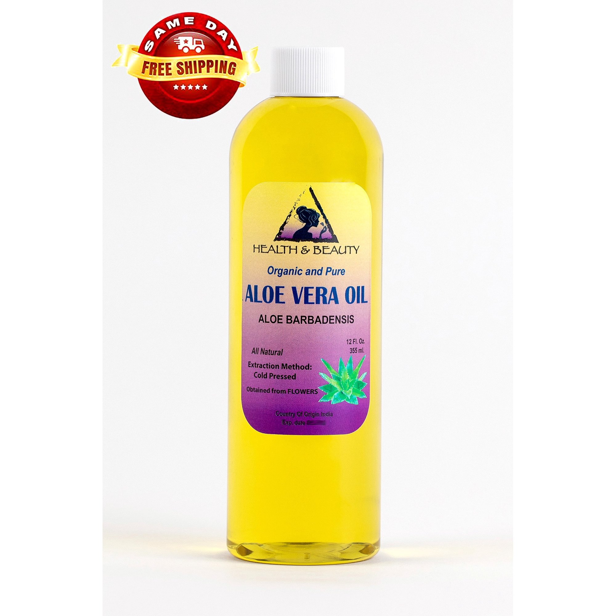 Aloe Vera Oil Organic Carrier Cold Pressed Premium Natural 100% Pure 12 oz
