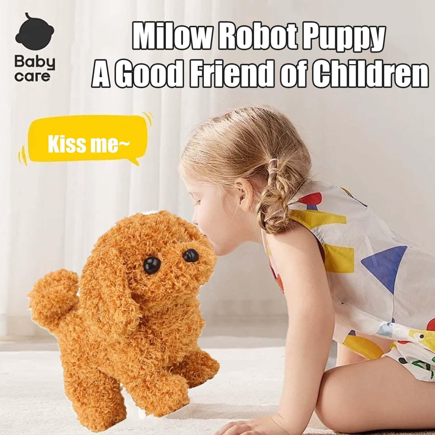 Milow Robot Puppy, Milow - My Realistic Robot Puppy, Realistic Milow Robot Puppy, Electronic Interactive Stuffed Puppy Dog - Walking, Barking, Tail Wagging, Milow Robot Puppy Dog for Kids