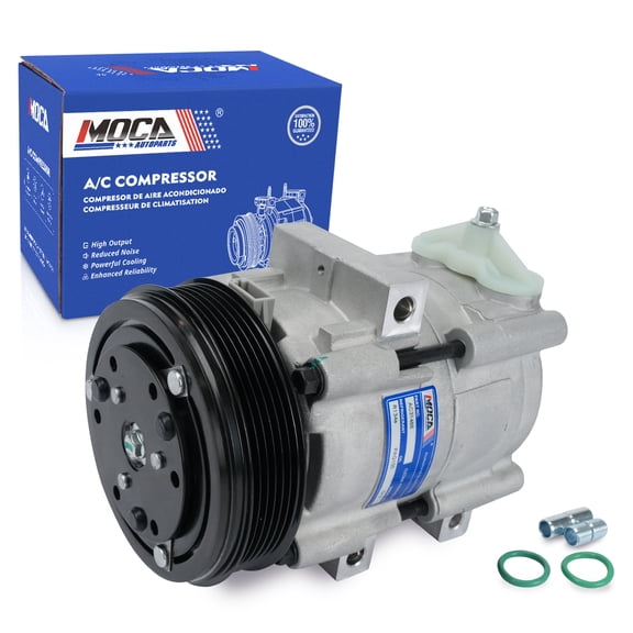 MOCA AUTOPARTS New AC Compressor 6-Groove Pulley Fit for 2002-2007 Ford F-250 F-350 Super Duty 5.4L & 2002-2006 Ford F-250 F-350 Super Duty 6.8L & 2002-2004 Ford F-150 4.6L