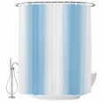 thumbnail image 2 of Shower Curtains for Bathroom, Sky Blue White Waterproof Fabric Shower Curtain, Gradient Vertical Stripes Minimalist Decorative Bathroom Curtain for Bathtub, 72"x72", No Hooks Included, 2 of 9