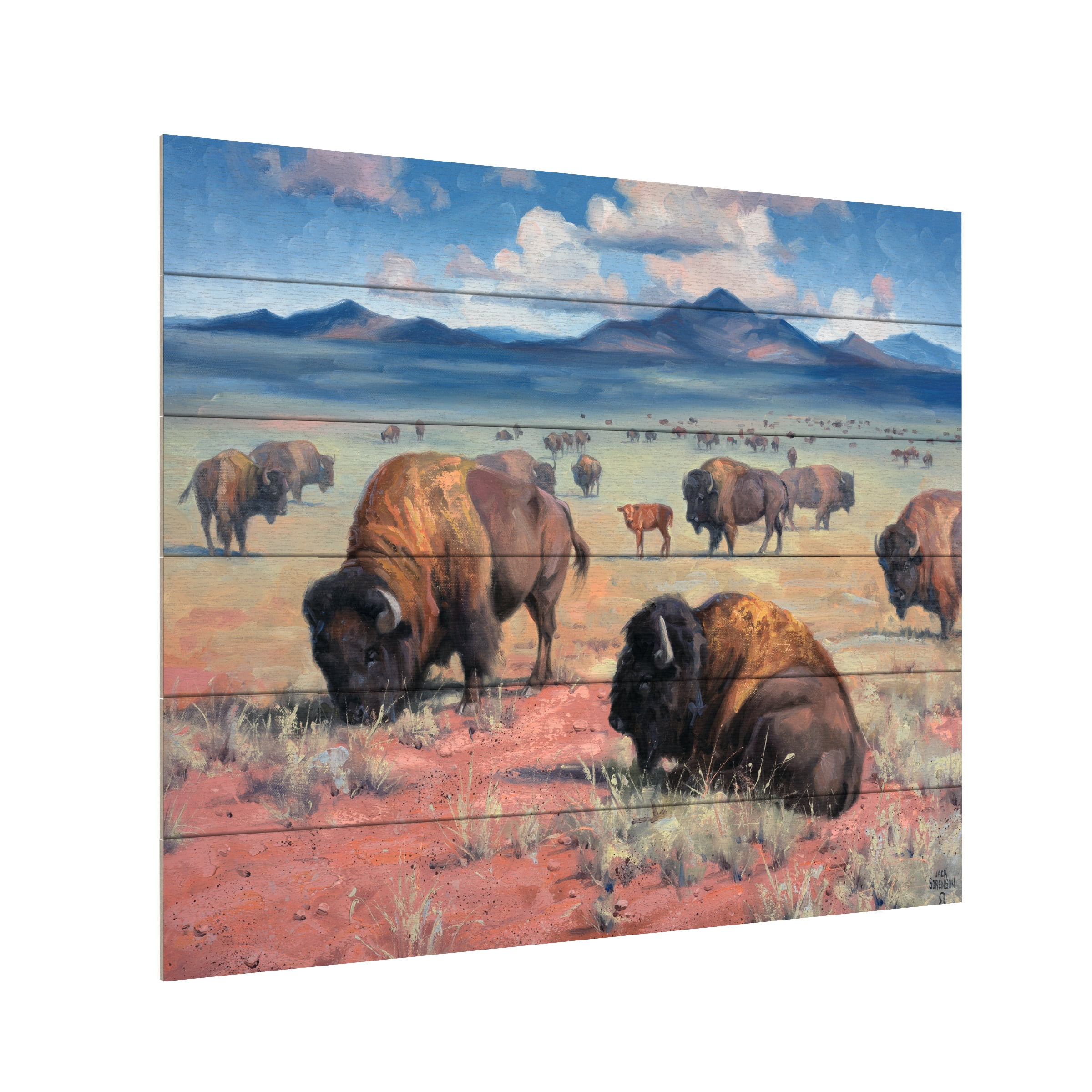 Jack Sorenson 'Home On The Range' Wood Slat Art 18x22