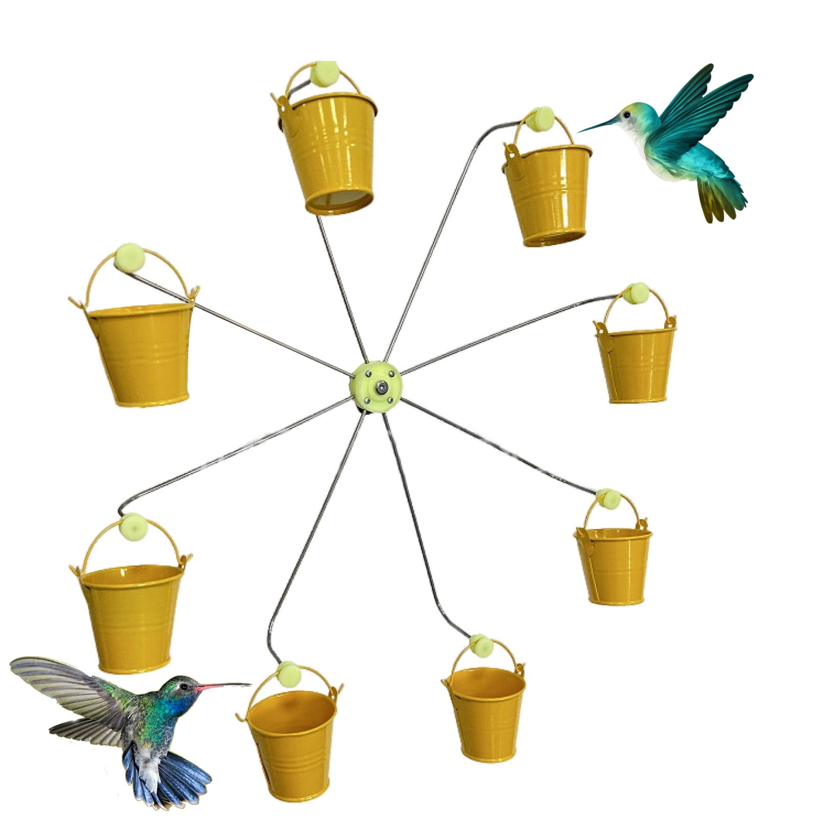 AYYUFE Ferris Wheel Bird Feeder Hummingbird Food Container Simple Installation Outdoor Hanging Ferris Wheel Rotating Bird Feeder
