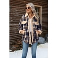 thumbnail image 5 of Zeagoo Flannel Jacket Fleece Lined Jacket Women Plaid Shacket Button Down Shirts Casual Fall Winter Outwear, 5 of 6