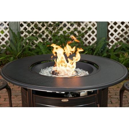 Fire Sense - Finn Round Aluminum LPG Fire Pit - Antique Bronze