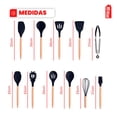 thumbnail image 4 of Set De Utensilios Silicon 19 pzs OKAERI Cocina Espátulas Cucharas Silicona rosa Grande, 4 of 8
