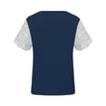 thumbnail image 4 of Womens Summer Tops Lace Patchwork V Neck T Shirts Short Sleeve Tops Loose Casual T Shirts Work Out Shirts Women Long Sleeve Shirt Women for Layering Neck Shirts for Women T Shirt Spandex Long Sleeve, 4 of 4