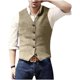 thumbnail image 2 of pstuiky Camiseta sin mangas para hombre, Blazer de moda para hombre, chaleco ajustado con cuello en V y botonadura lisa Chaleco de hombre xxl, 2 of 6