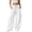 White #260, variant on Women's Baggy Wide Leg Pants Drawstring Elastic Waist Loose Fit Solid Color Casual Lounge Sweatpants with Pockets