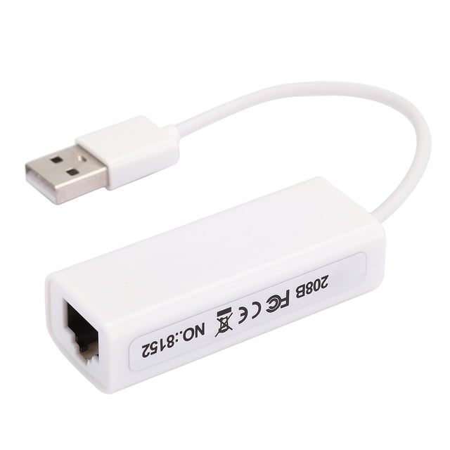 USB2.0 Ethernet Adapter, USB To Ethernet Adapter High Speed Transmission ABS Material for Computer