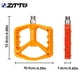 thumbnail image 4 of Eigraketly ZTTO MG5 1 par de pedales de bicicleta con eje de acero, picos de eje de acero, pedales de bicicleta de superficie ancha de color Ciclismo Naranja, 4 of 6