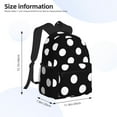 thumbnail image 4 of Vsdgher Black and White Polka Dot Print Unisex Large Capacity Bookbag Schoolbag Casual Daypack for High School/College/Teens/Travel/Work, 4 of 8
