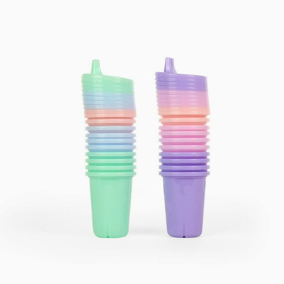 Take & Toss Sippy Cups - Spill Proof Toddler Cups Value Party Pack - 10 Oz - 20 Count,Pastel