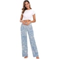 thumbnail image 6 of Women's Pearl Sequins Shiny Glitter Pajama Pants, Casual Pajama Bottoms Lounge Pants Wide Leg, 6 of 7