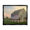 thumbnail image 2 of Stupell Industries American Flag Rural Barn Sunset Farm Landscape Painting Metallic Gold Floating Framed Canvas Print Wall Art, Design by Amy Hall, 2 of 5