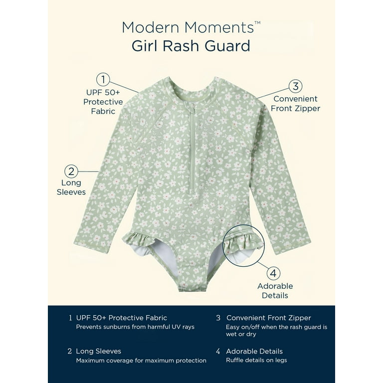 Modern Moments by Gerber Baby and Toddler Girls Long Sleeve Rash