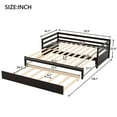 thumbnail image 4 of Extendable Daybed with Trundle, Twin over Double Twin Wooden Daybed Frame, Extending Sofa Bed for Living Room, Bedroom, Guest Room, Espresso, 4 of 7