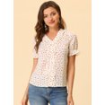 thumbnail image 2 of INSPIRE CHIC Women's Cherry Print Ruffle V Neck Short Sleeve Summer Blouses 1 M, 2 of 5