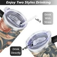 thumbnail image 5 of 40oz Reusable Tumbler - Double Wall Insulated, Leak-Proof Travel Mug, BPA-Free Stainless Steel with Straw & Soft Handle for Hot/Cold Beverages, 5 of 9