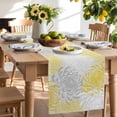 thumbnail image 2 of Table Runner 72 Inches Long for Kitchen Dining, Yellow Grey Chrysanthemum Dresser Scarf Farmhouse, Dining Table Decorations for Wedding/Parties, Farmhouse Botanical Floral Modern 13 x 72 In, 2 of 9