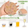 thumbnail image 6 of 6 Pcs Drink Coasters with Holder 3.94in Woven Coasters for Drinks Cute Animal Print Bows Coaster Set for Protection Table, 6 of 7