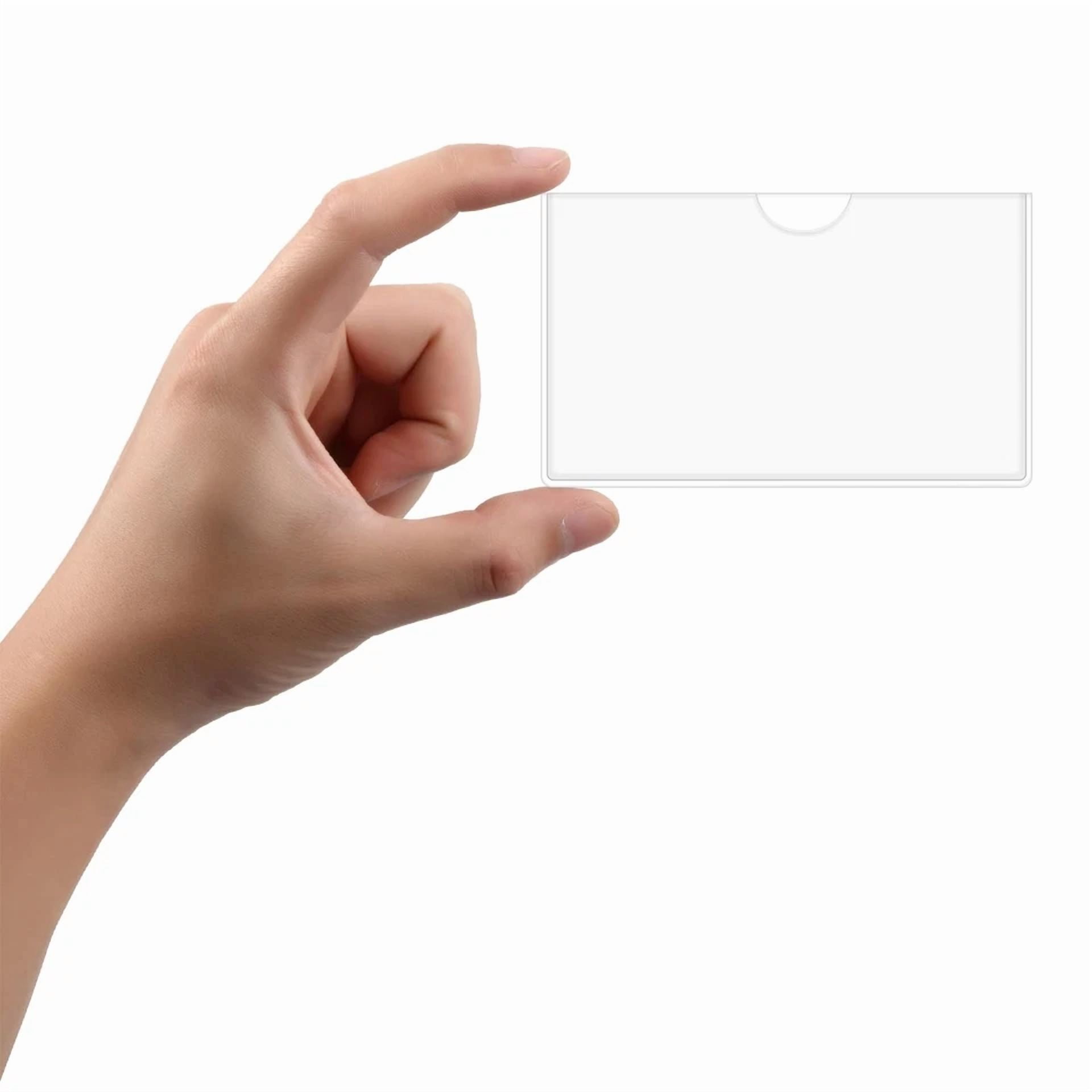 CRESTIN- 30 Pack 3.7X2.3 Clear Self Adhesive Label Pockets Index Card Pockets Card Holder