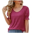 thumbnail image 1 of Birdeem Haut pour Femmes Printemps/été Mode Décontractée Ample à Col en V à Manches Courtes, 1 of 1