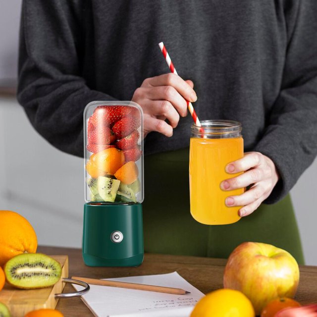 Feltree 6-Blade Rechargeable USB Handheld Blender, Portable Mini Juicer for Smoothie Shakes Baby Food with BPA-Free Travel Cup & Battery Motor (500ml)