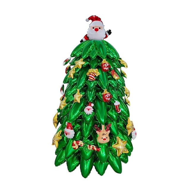 Árbol de Navidad Inflable, Decoración de Pie para Fiestas, Accesorio para Fotos, Adorno Navideño 3D de 130 Cm, Inflado con Aire para Guardar en