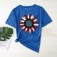 thumbnail image 3 of Camisas de Manga Corta para las Mujeres Moda Casual Impresión Cuello Redondo Suéter Tee Blusas, 3 of 5