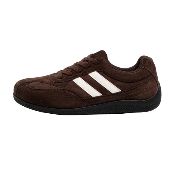 EKVAHL Women's Orthopedic Retro Sneakers, Non‑Slip Faux Suede Striped Tennis Shoes, Street Daily Casual Walking Shoes Brown