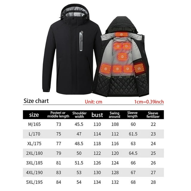 Veste Chauffante Intelligente Hiver 8 Zones Manteau Chauffant 3 Vitesses Température Réglable USB Veste de Charge