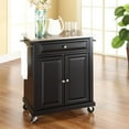 thumbnail image 2 of Crosley Furniture Wood Portable Kitchen Cart in Black & Silver, 2 of 7