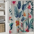thumbnail image 6 of Orinice Shower Curtains Sets for Bathroom with Hooks Tropic Hibiscus Flower Banana Leaves Waterproof Polyester Fabric Machine Washable Durable Bathroom Decoration Curtain 36x72, 6 of 7