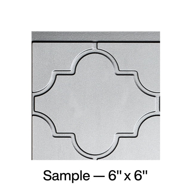 FASÄDE Monaco Decorative Vinyl Backsplash Panel in Argent Silver (6X6 Inch Sample)